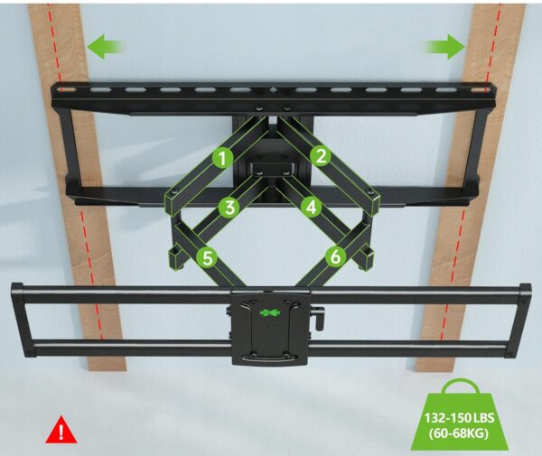 Uchwyt ścienny USX-MOUNT XML008-1K-03 dla 37-90" VESA 600x400mm, do 60-68kg - obrazek 2