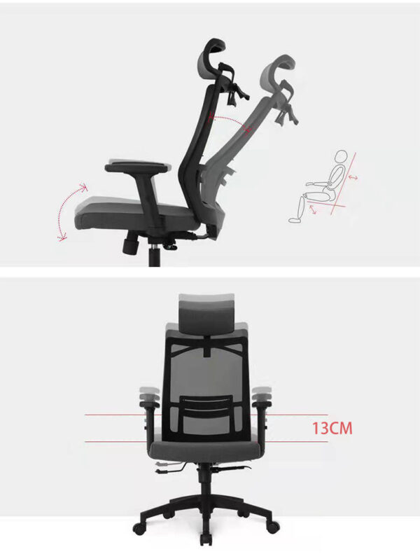 Ergonomiczne krzesło biurowe G31 LB31HB, obrotowe, z siatką, dla studentów - obrazek 11