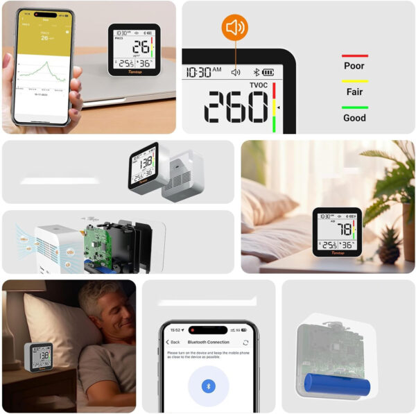 Miernik powietrza Temtop M10+ 6w1 CO2 PM2.5 VOC BT temperatura wilgotność - obrazek 5