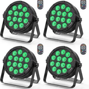 4 sztuki reflektorów HOLDLAMP LED, 14 diod RGBW, pilot zdalnego sterowania