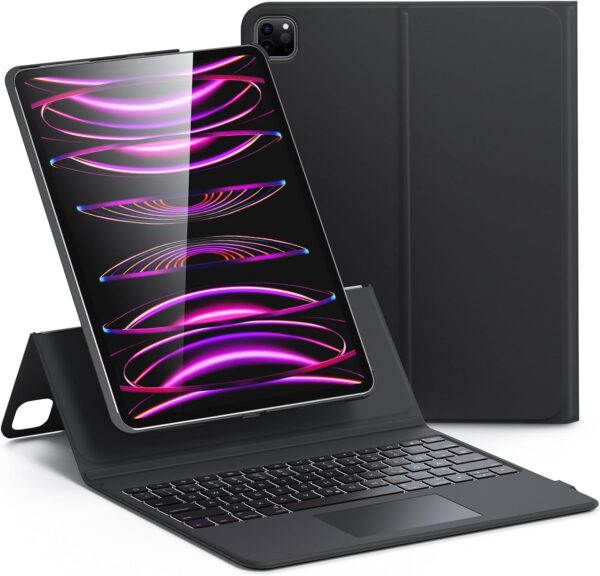 Etui z klawiaturą ESR 6B017, do iPad Pro 12,9 cala, czarne, niemiecki układ klawiatury QWERTZ