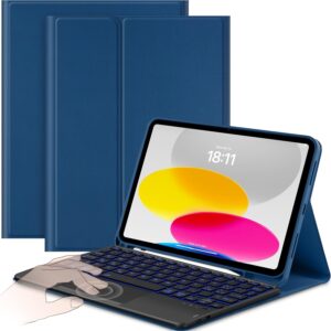 Etui z klawiaturą CACOE do iPad 10 10.9 cala 2022 z touchpadem niebieskie