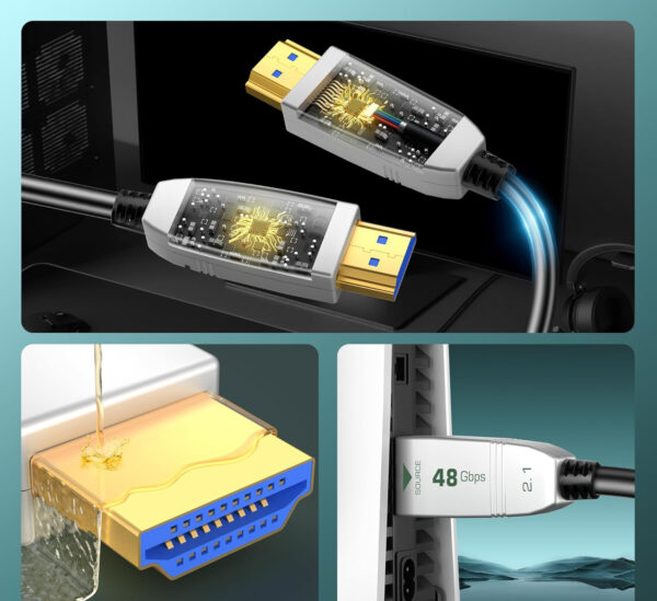 Światłowodowy kabel HDMI 2.1 FeizLink FZ8kFiberHDMI_2M 8K 2m - obrazek 4