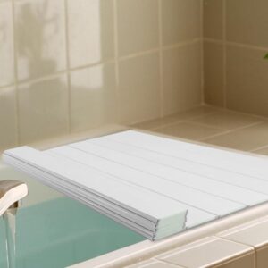 Składana półka do wanny QWORK WD10919 biały PVC 170x75 cm do łazienki