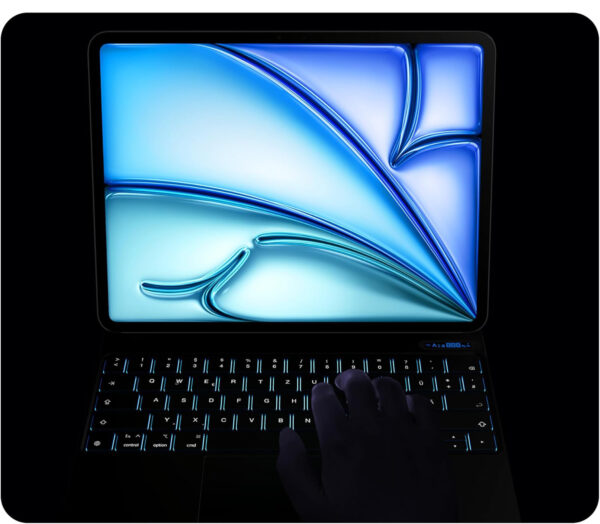 Etui z klawiaturą iPad Air 11" M3/M2/5/4 Gen Pro 11" Nimin QWERTZ podświetlana biała - obrazek 4