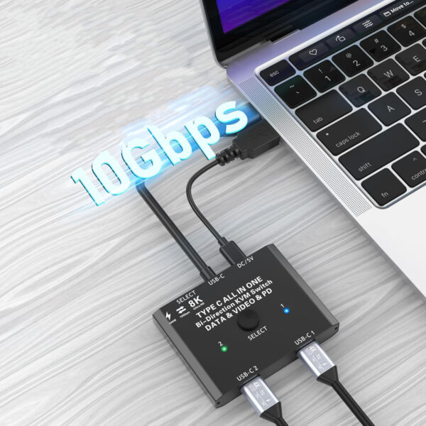 Przełącznik KVM YOUTINGHDAV C201, 100 W, 5 V, 7,5 x 6 x 1 cm, nie zestaw - obrazek 5