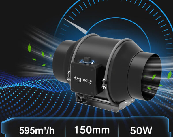 UŻYWANY Wentylator rurowy Aygrochy 150mm 595 m3/h do łazienki i hydroponiki - obrazek 6