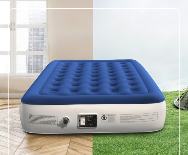 PO NAPRAWIE Materac dmuchany iDOO Model I-C-018, 203x152x33cm, niebieski - obrazek 3