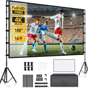 Ekran projekcyjny z podstawą Yofuly 100" dwustronny 16:9 4K do domu i pleneru