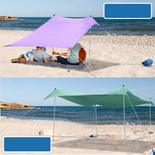 Namiot plażowy JAICOM 3m x 3m UPF 50+ przenośny pawilon chroniący przed słońcem i wiatrem - obrazek 5