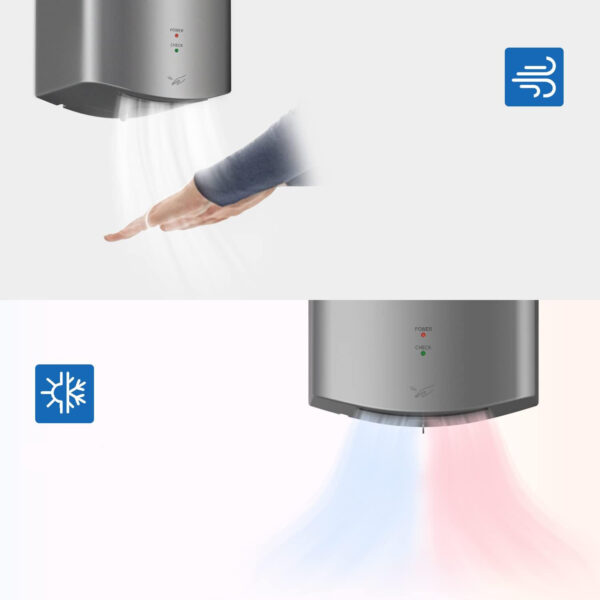 Używana Suszarka do rąk anydry 2630S 1650W srebrna automatyczna suszarka do łazienki - obrazek 6