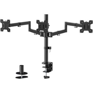 Uchwyt do 3 monitorów 24" WALI M003S regulowany 7 kg na ramię czarny