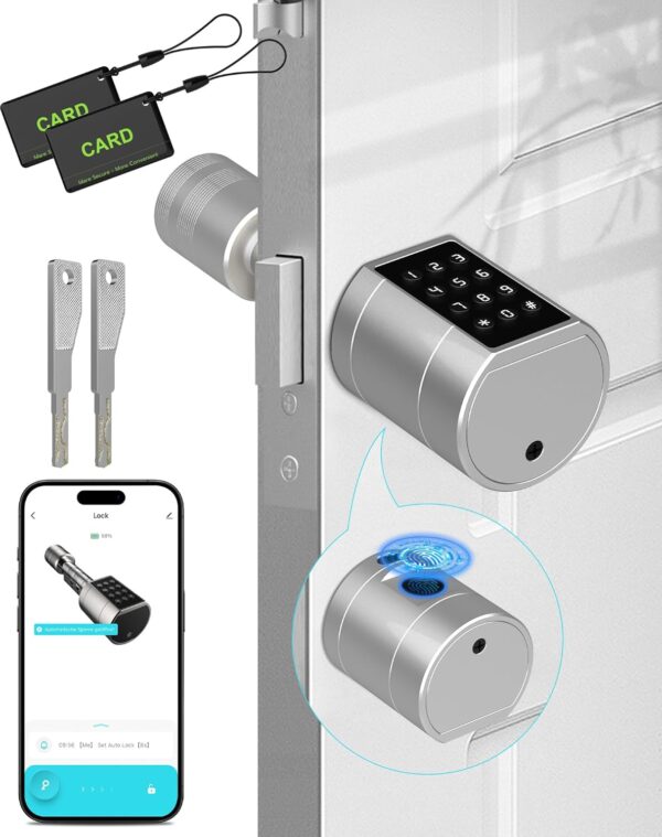 UŻYWANE Zamek drzwiowy z odciskiem palca kodem L111 RFID Bluetooth 50-100 mm - obrazek 4