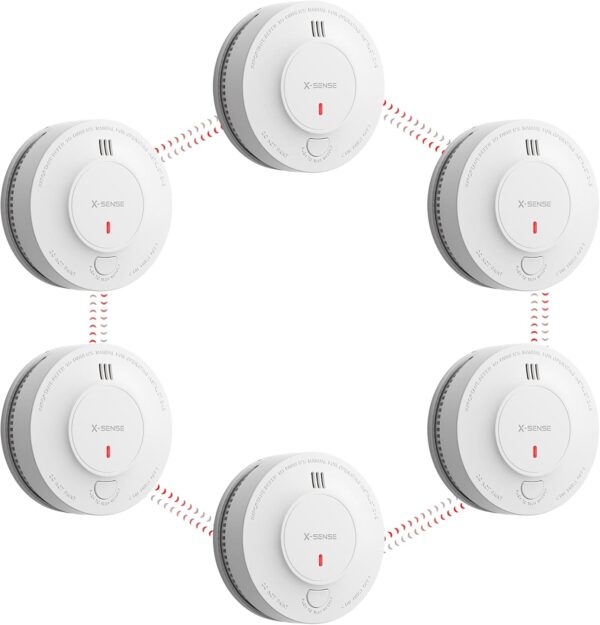 Czujnik dymu X-Sense SD19-W, alarm pożarowy EN 14604 (6 szt.)