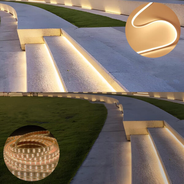 Taśma LED ciepła biała 50m IP65 230V wodoodporna taśma LED KSIBNW do dekoracji wnętrz i ogrodów światło 3000K - obrazek 6