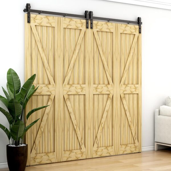 Zestaw akcesoriów do drzwi przesuwnych QINAIXQM 182 cm/6FT zestaw montażowy stalowy do drzwi typu barn - obrazek 2