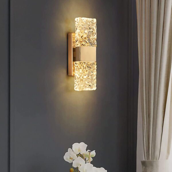 Kinkiet Sxtiger Nordic Crystal Golden LED, 3 kolory światła - obrazek 4