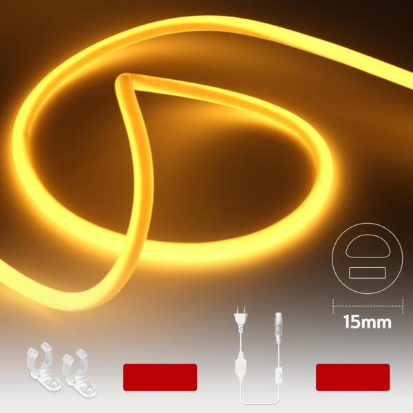 Taśma LED Neon 20m KSIBNW EU-D331 230V IP65 biała neutralna zasilacz - obrazek 5