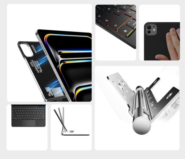 Etui nimin do iPada Pro 11" M4 2024 z podświetleniem AZERTY, czarne - obrazek 8