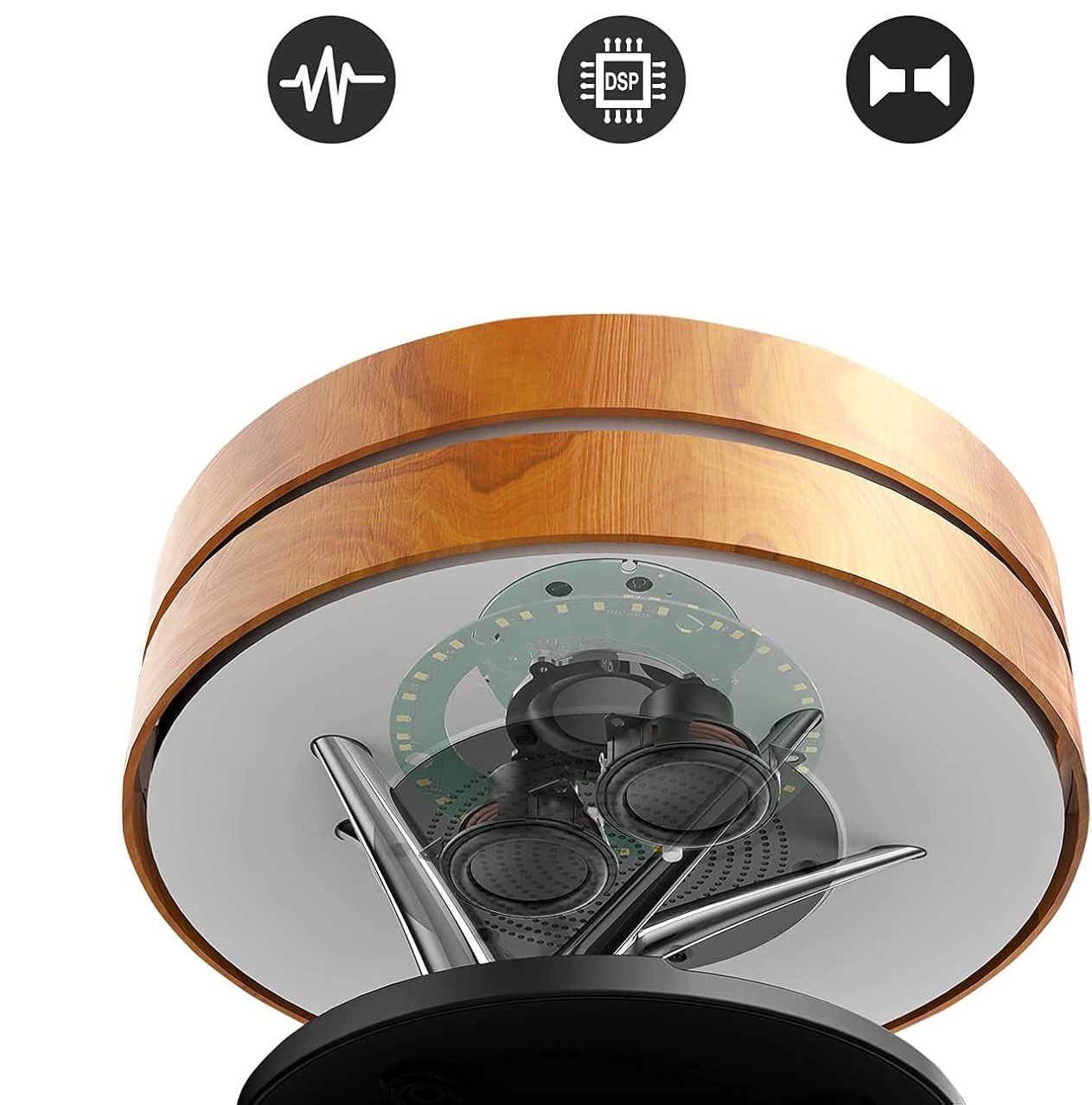 Lampa nocna Masdio Horizon ładowarka 10W zegar lampka z funkcją AMPULLA bezprzewodowego ładowania i budzikiem - obrazek 6