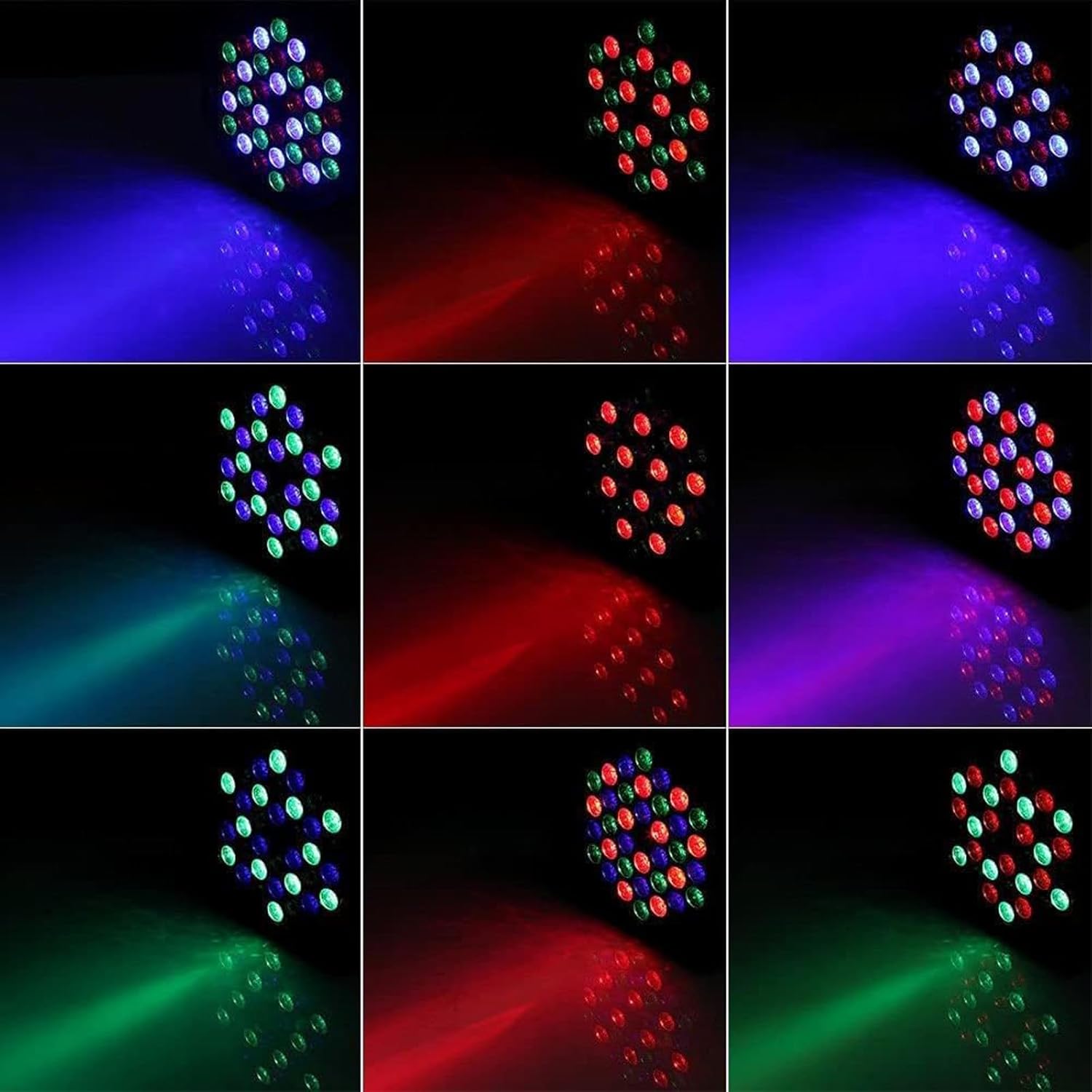 Lampy LED Disco RGB ZQ01104 oświetlenie dyskotekowe 7 trybów zestaw 4 szt. - obrazek 2