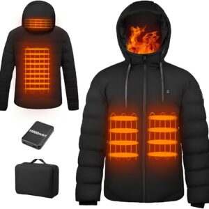 Kurtka męska ANTARCTICA GEAR, 16000 mAh, rozmiar 3XL, czarna