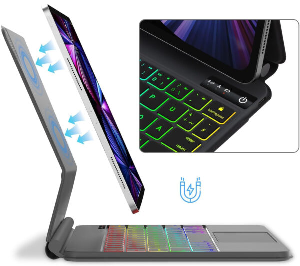Klawiatura do iPad Air 11" (M2) 2024 SENGBIRCH touchpad magnetyczna Bluetooth czarna POWYSTAWOWY - obrazek 9