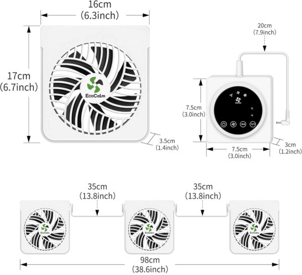Wentylator grzewczy ecoCalm KP-CRV2401 z termostatem i magnesami - obrazek 2