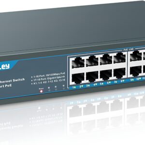 16-portowy przełącznik PoE YuanLey YS20162G-P, 10/100Mbps,250W, Powystawowy