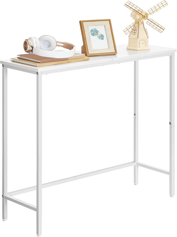 Stolik konsolowy HOOBRO Slim WW75XG01 metalowa rama biały POWYSTAWOWY - obrazek 3