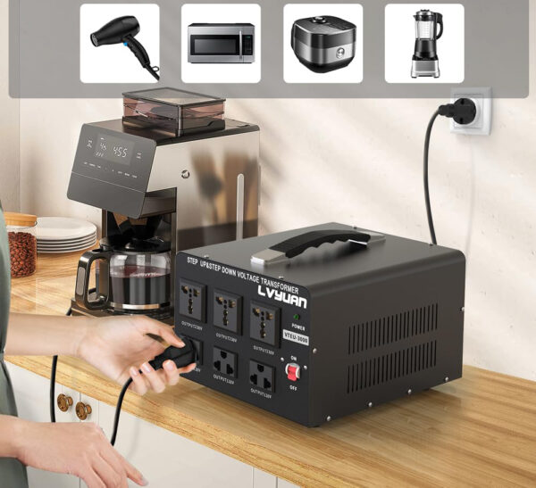Przetwornik napięcia Yinleader 3000 VA 110 V, USA, 110V/220V, 3 gniazdka - obrazek 5