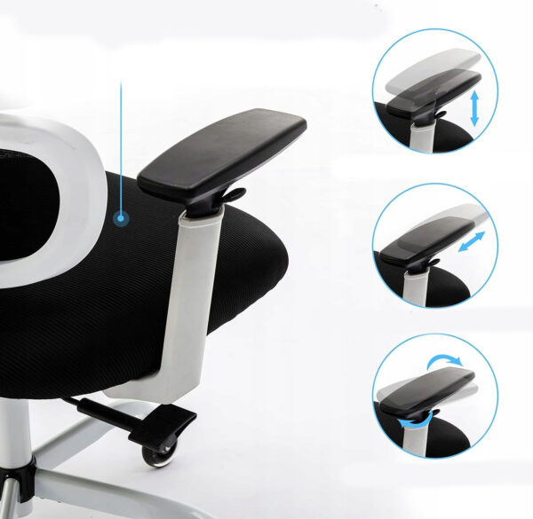 UŻYWANY Ergonomiczne krzesło biurowe KERDOM obrotowe białe KD-9070-F - obrazek 11