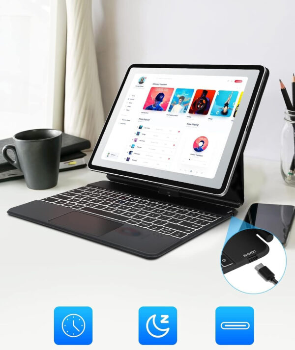 Etui z klawiaturą JADEMALL do iPada Pro 12.9 generacji 3/4/5/6 - obrazek 4