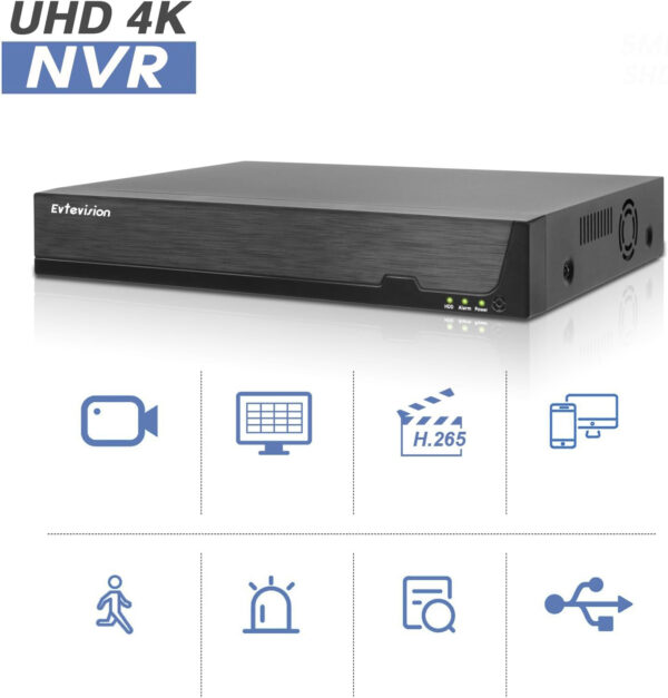 16CH NVR Evtevision Rejestrator Sieciowy 8MP/4K z Obsługą 16 Kamer IP - obrazek 2