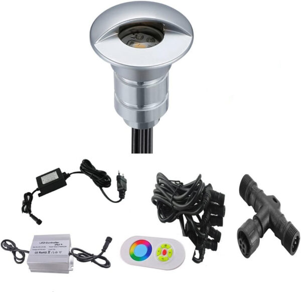 Oświetlenie gruntowe LED SUBOSI, 0,6 W, Ø26 mm, IP65, RGB, 20pcs - obrazek 4
