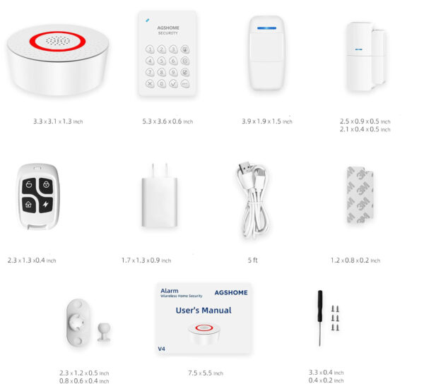 AGSHOME Bezprzewodowy system alarmowy 15 szt., 120dB, kompatybilny z Alexa - obrazek 7