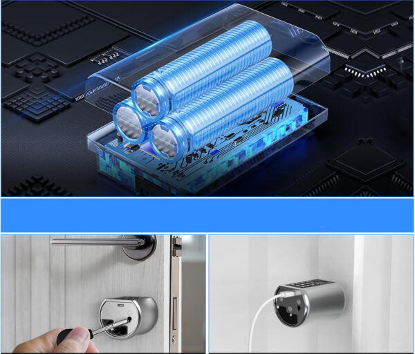 Zamek drzwiowy Fingerprint Eseesmart YL-71 35/35, kod, klucz, odcisk palca Powystawowy - obrazek 6