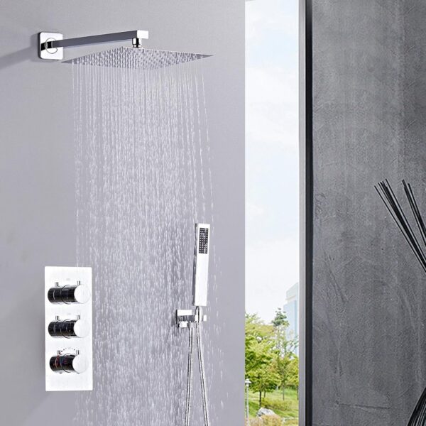 Zestaw prysznicowy Sanitemodar LYXT-AC-HW-25-Chrome z termostatem 25x25cm - obrazek 2