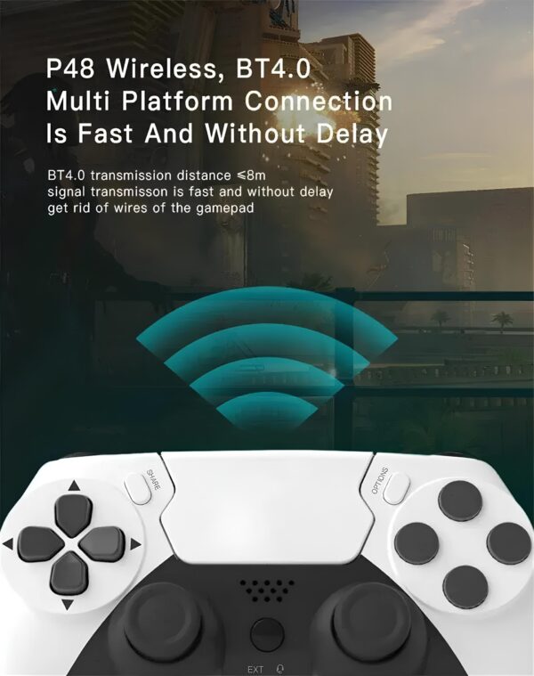 Bezprzewodowy gamepad GAMINJA P48 do PS4/PS3 PC kontroler z wibracjami i trybem turbo do konsol i komputera - obrazek 6
