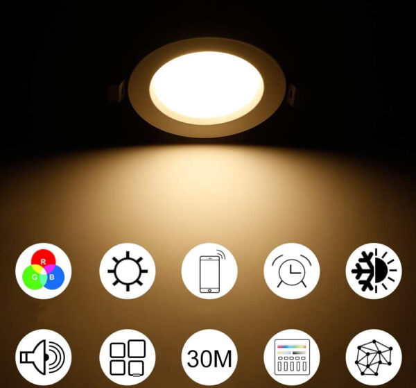 Reflektor LED SUBOSI 5W Bluetooth 230 V inteligentne oświetlenie sterowane przez aplikację mobilną - obrazek 6