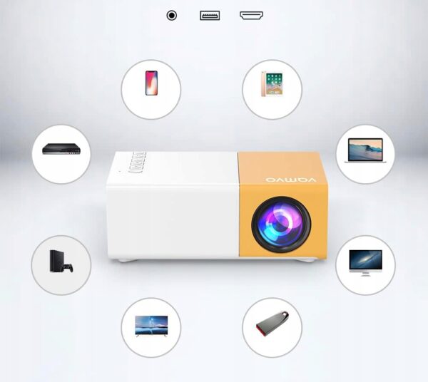 Mini projektor Vamvo VF200 Pro Full HD 1080p z smartfonem/tabletem/laptopem - obrazek 2