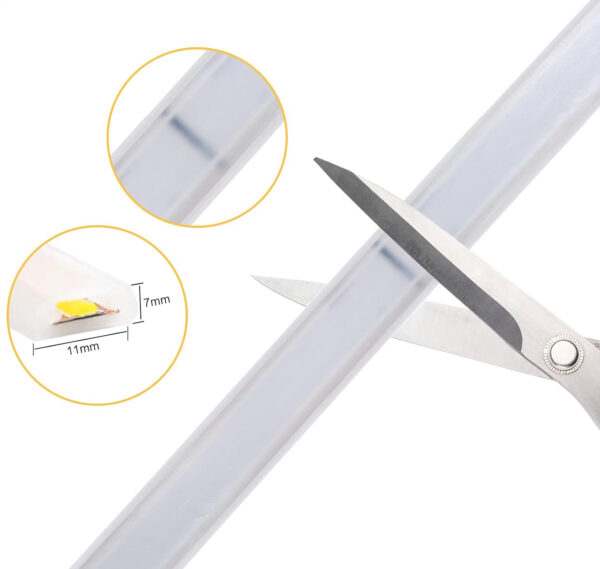 Taśma LED COB 230V 10 m pcning 4000K biała wodoszczelna IP67 z wtyczką - obrazek 6