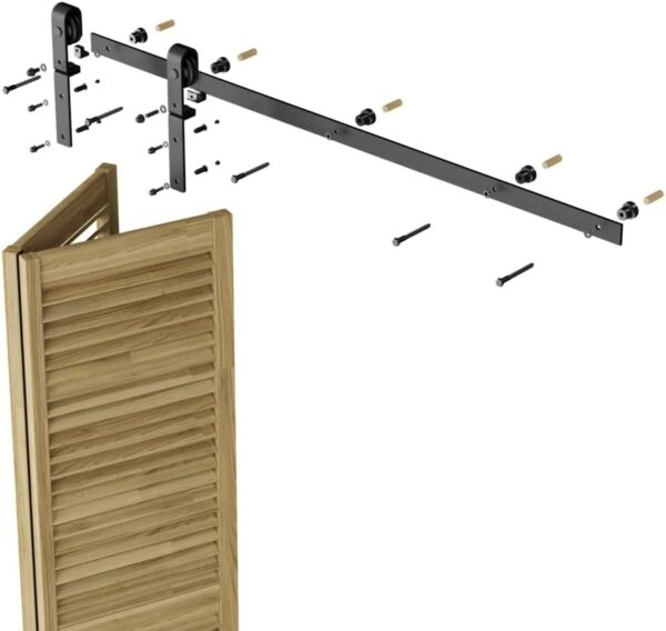 Zestaw drzwi przesuwnych WOLFBIRD 91 cm składany system z kółkami 60-70 cm - obrazek 6