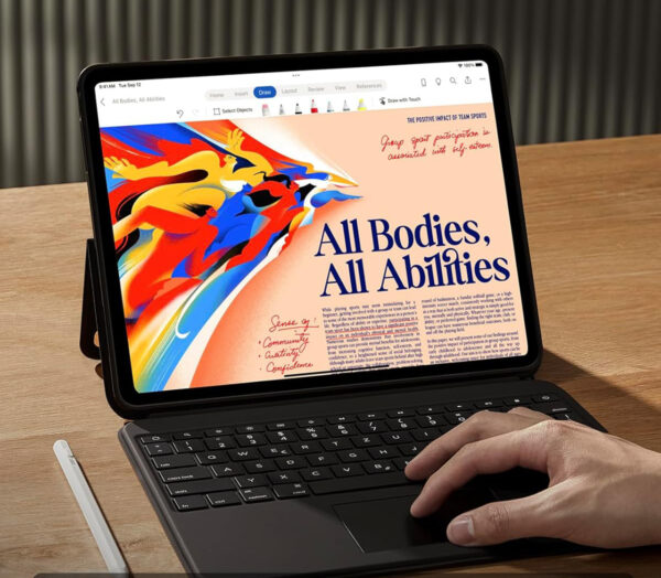 UŻYWANY Etui z klawiaturą ESR, QWERTZ, do iPad Pro 13 cali (M4) 2024 czarne - obrazek 6