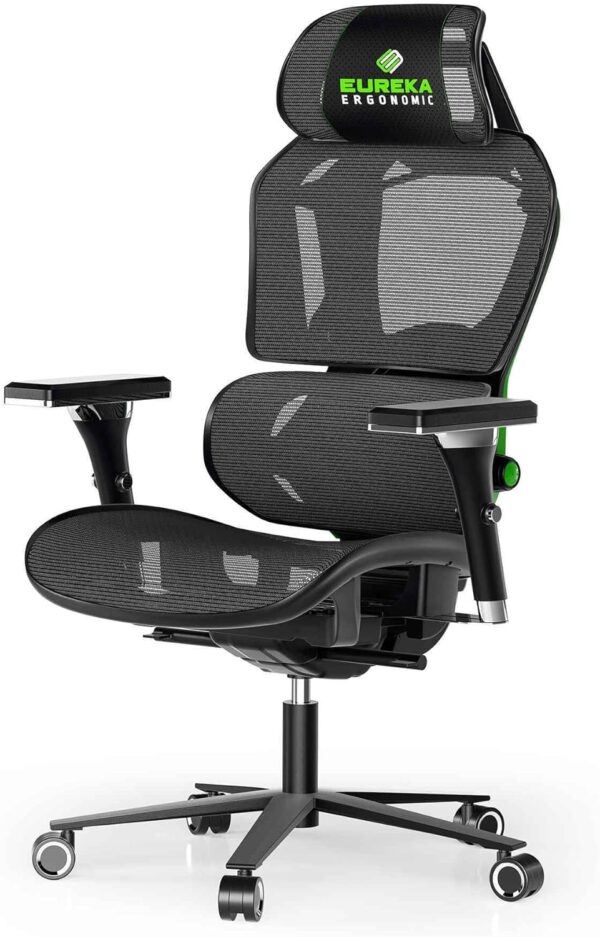 Fotel gamingowy EUREKA ERGONOMIC COD-MW2-01G z zagłówkiem, Używany