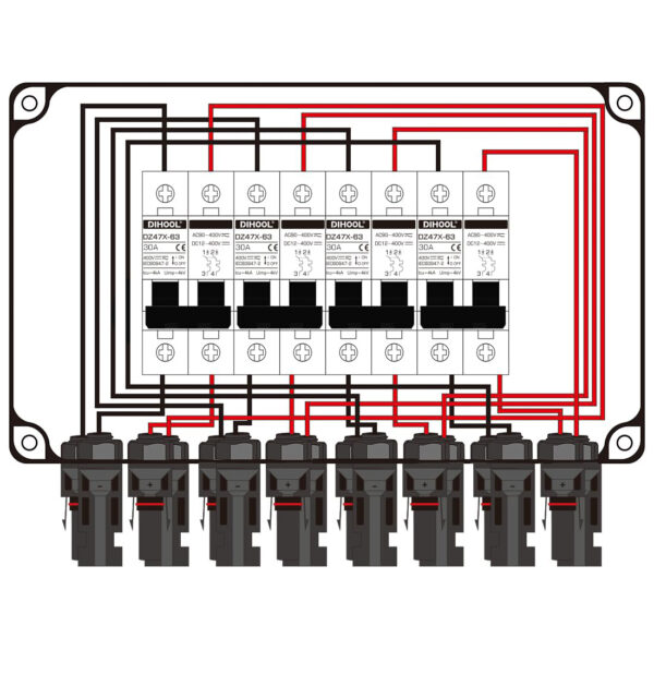 Wyłącznik DC DIHOOL 4 stringi DC12V-DC400V 30A IP67 odporny na wodę - obrazek 4