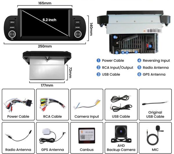 Radio samochodowe Hikity A3274H1 do Fiat Pandy 2013-2020 Carplay, WiFi, GPS - obrazek 7