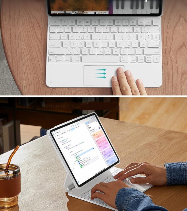 Etui z klawiaturą do iPad Pro 13 (2024) ESR 6В023 360 biały QWERTZ - obrazek 8