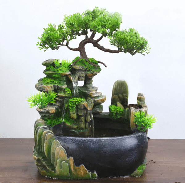 Stołowy wodospad Bonsai Feng Shui RESTEQ z oświetleniem i mgłą - obrazek 7