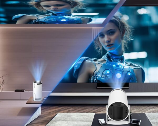 Projektor Alwtniet HY300, 4K 1080P, Android 11.0 5G WiFi 6 BT 5.0, biały - obrazek 4